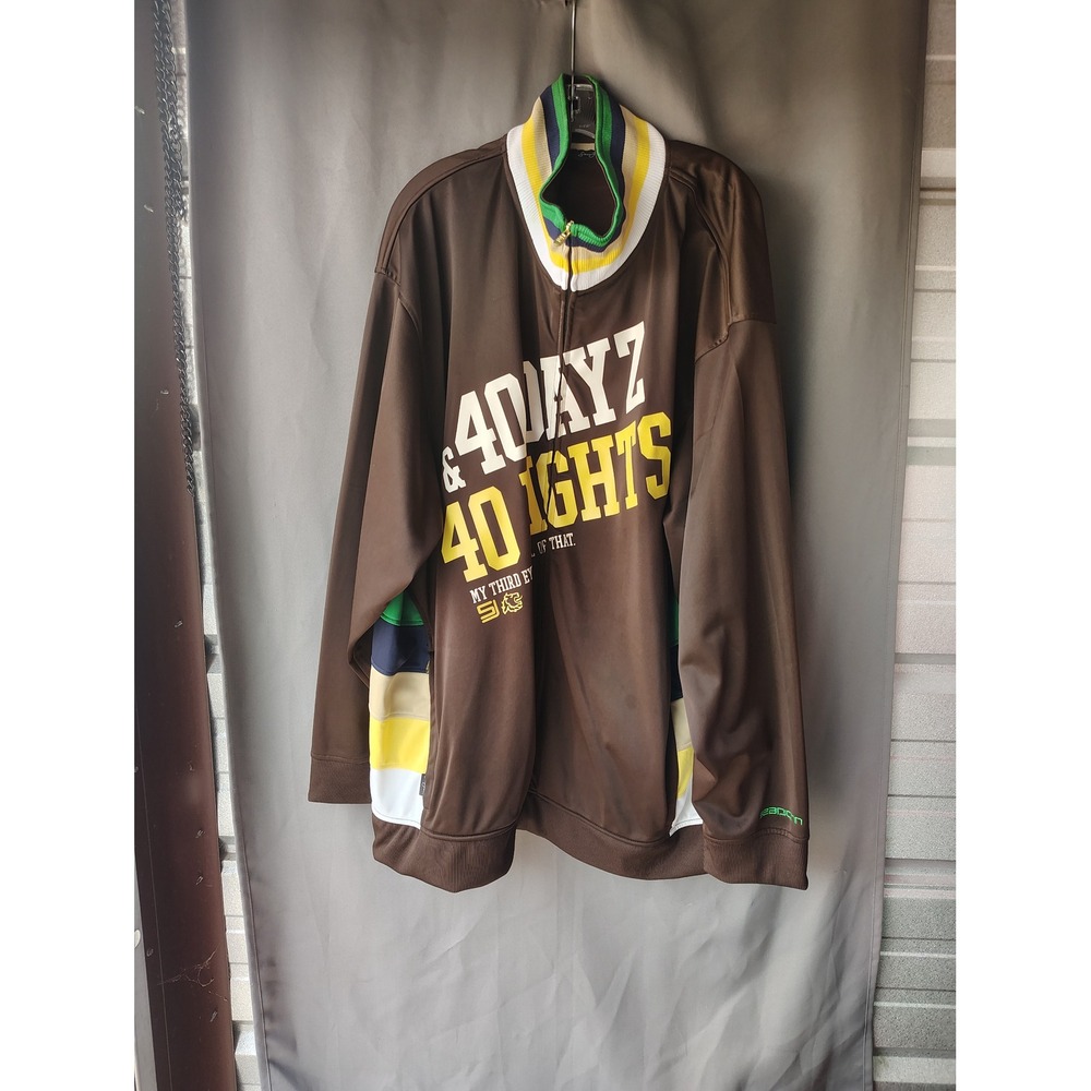 Sean John 40 Dayz 40 Nightz Track Jacket Brown Y2K Streetwear Mens 3X